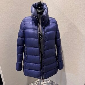 Moncler light weight royal blue tulip shaped puffer jacket UK small/medium